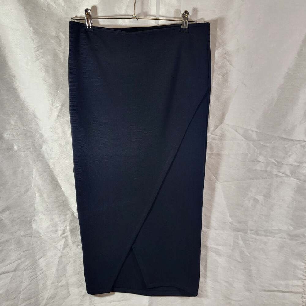 Jeans by Buffalo Ribbed Knit Faux-Wrap Midi Skirt